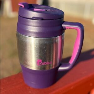Bubba Classic Insulated Travel Mug 34 Oz Silver Purple and Pink